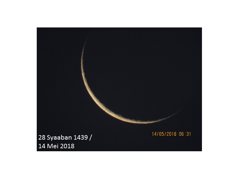 الإثنين 28شعبان 1439 قبل شروق الشمس رؤية القمر بالعين المجردة في ماليزيا